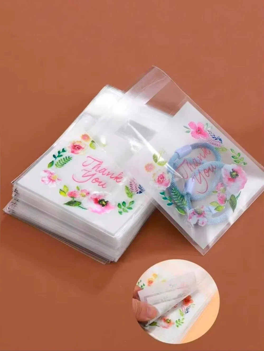 20 Large Thank You Floral Printed Gift Bags 3.93